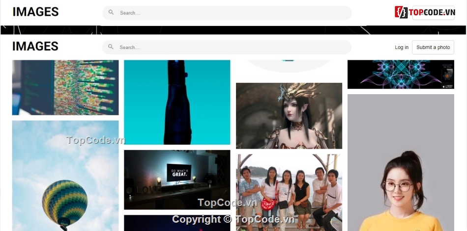 quản lý hình ảnh,gallery,reactjs,source code reactjs,nextjs,code nextjs